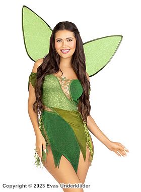 Tinkerbell, costume dress, crossing straps, tatters